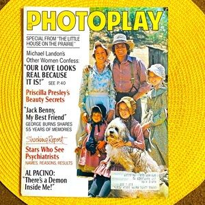LITTLE HOUSE ON THE PRAIRIE MICHAEL LANDON PHOTOPLAY MAGAZINE APRIL 1975
